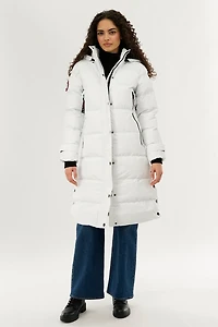 Quilted Maxi Parka Jacket - White