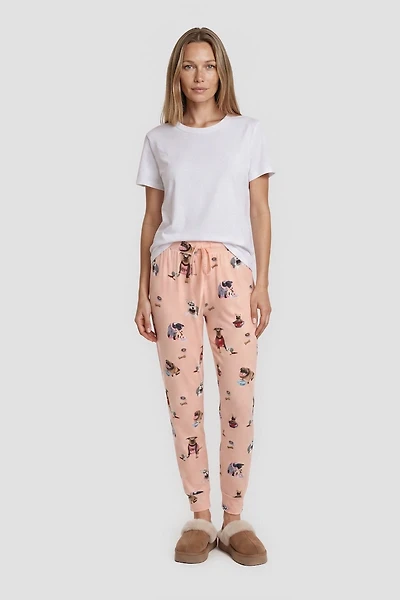 Dog Print Jogger Pajama Pants