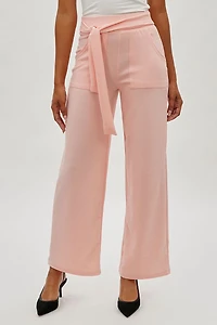 Majora Belted Wide Leg Pants - Pink