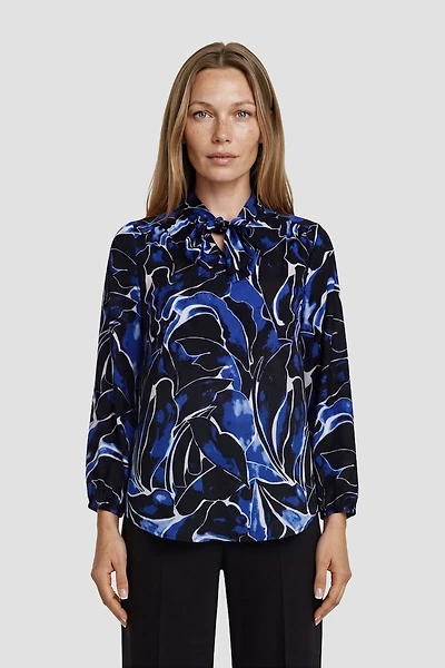 Long Sleeve Bow Tie Shirt - Navy