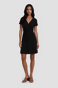 Crossover Short Wrap Dress
