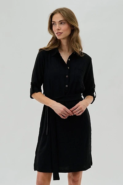 Urbanology Belted Button Up Day Dress