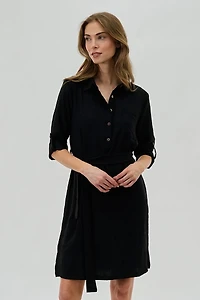 Urbanology Belted Button Up Day Dress