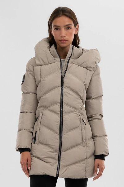 Canada Weather Gear Chevron Quilted Parka Jacket
