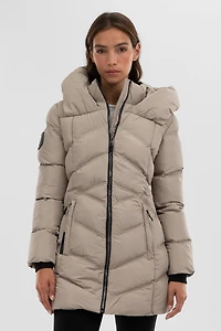 Canada Weather Gear Chevron Quilted Parka Jacket