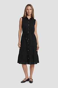 Button Down Sleeveless Midi Dress