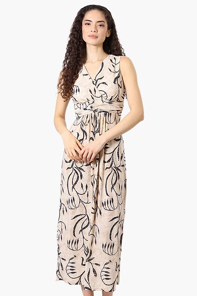 Beechers Brook Floral Padded Crossover Maxi Dress