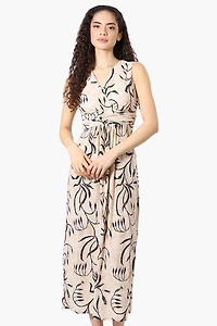 Beechers Brook Floral Padded Crossover Maxi Dress