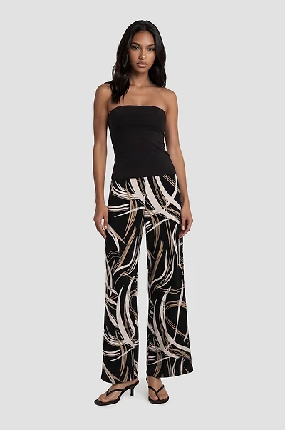 Printed Wide Leg Pants