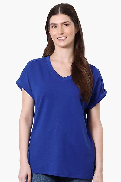 Runaway Bay Sport Cuffed Sleeve V-Neck Tee