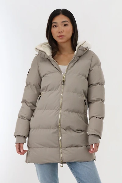 Canada Weather Gear Gold Trim Hip Length Parka Jacket