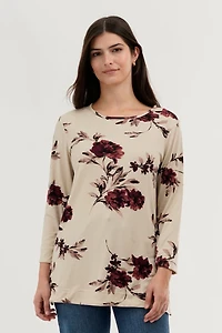 International INC Company Floral 3/4 Sleeve Blouse