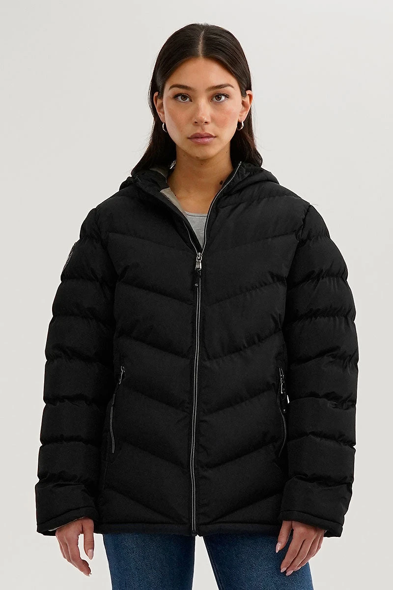 Canada Weather Gear Chevron Quilted Bomber Jacket