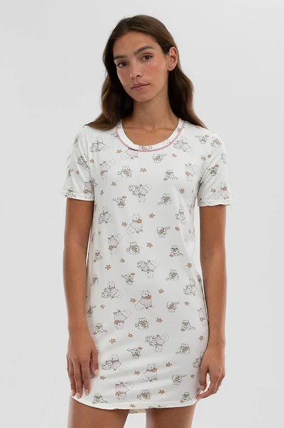 Canada Weather Gear Dog Print Tunic Pajama Top - White