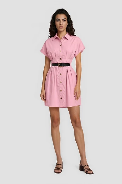 Drop Shoulder Buckle Dress