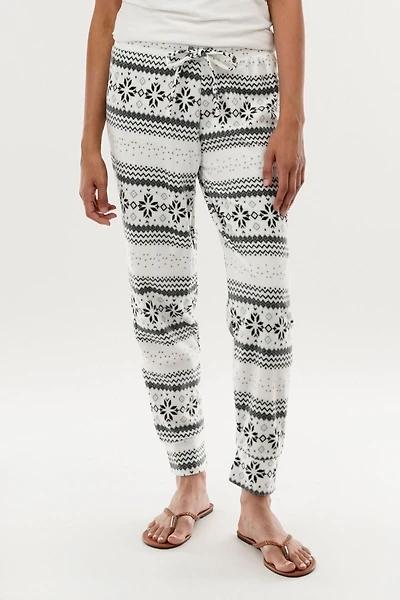 Festive Print Pajama Pants - White