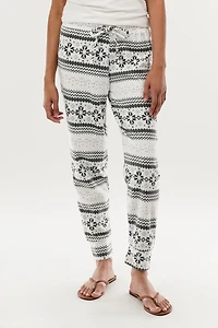 Festive Print Pajama Pants - White