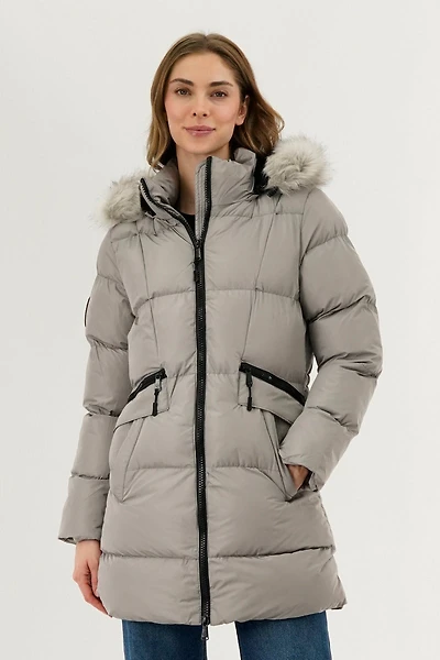 Canada Weather Gear Faux Fur Trim Puffer Parka Jacket