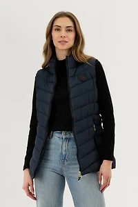 Chevron Quilted Vest - Navy