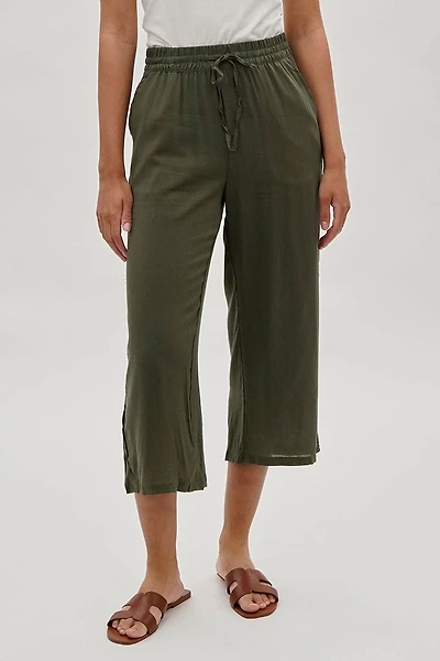 International INC Company Cropped Tie Waist Pants