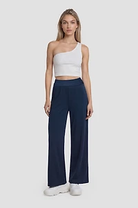 Foldover Flowy Pants - Navy