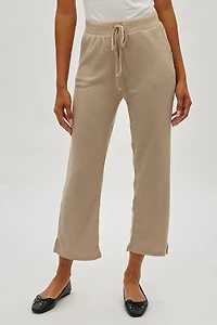Fahrenheit Waffle Knit Tie Waist Pants