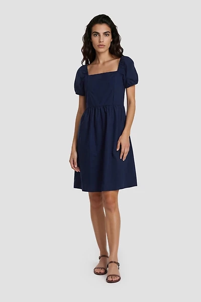 Bell Sleeve Square Neck Short Dress