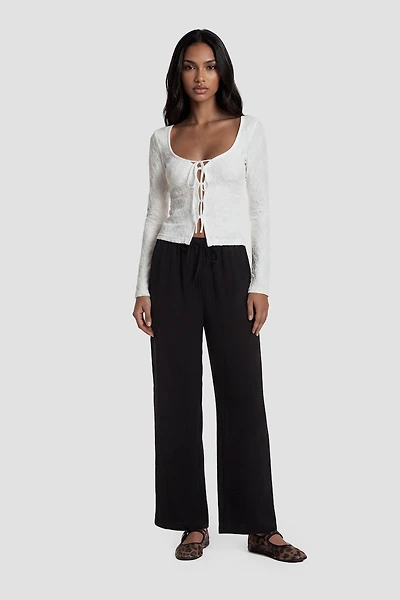 Tie Up Flowy Pants