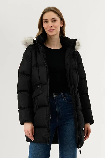 Canada Weather Gear Faux Fur Trim Puffer Parka Jacket