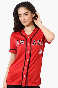 Canada Weather Gear Chest Logo Baseball Tee - Red