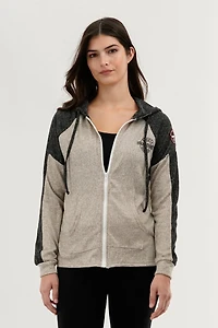 Fahrenheit Lightweight Zip Up Hoodie - Cream