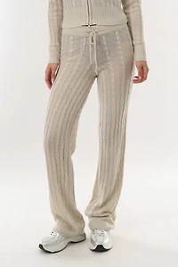 Runaway Bay Cable Knit Pants- Stone