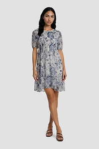 Puff Sleeve Smock Tiered Dress