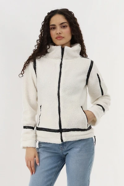 Sherpa Contrast Lightweight Jacket - White
