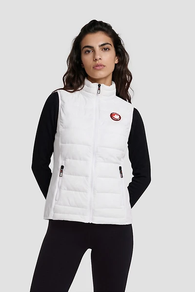 Sleeveless Zip Up Vest - White
