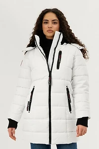 Square Quilted Parka Jacket - White