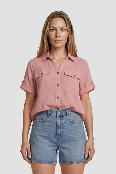 Button Down Shirt - Blush