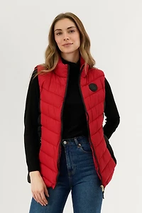 Chevron Quilted Vest - Red