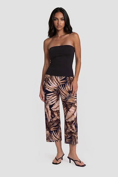 Fold Over Capris - Brown
