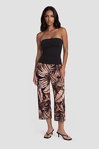 Fold Over Capris - Brown