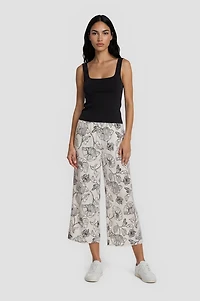 Wide Leg Cropped Pants - White