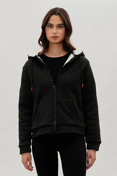 Canada Weather Gear Sherpa Lined Zip Up Lightweight Jacket