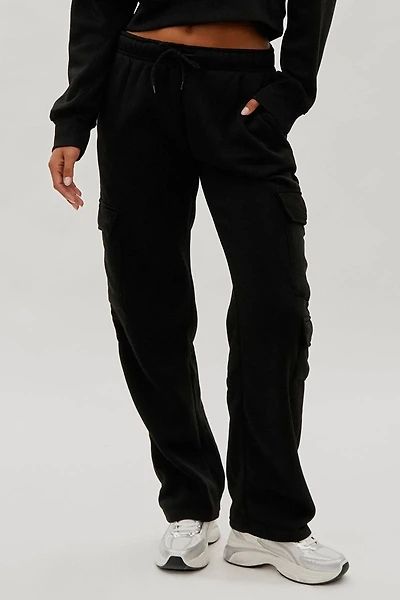Fahrenheit Tie Waist Cargo Sweatpants - Black