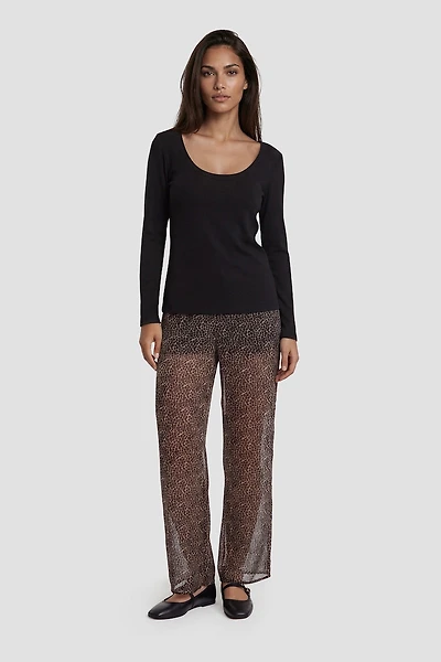 Cheetah Mesh Pants - Brown