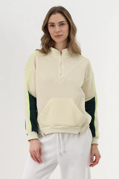 Fleece Pullover Sweater - Cream