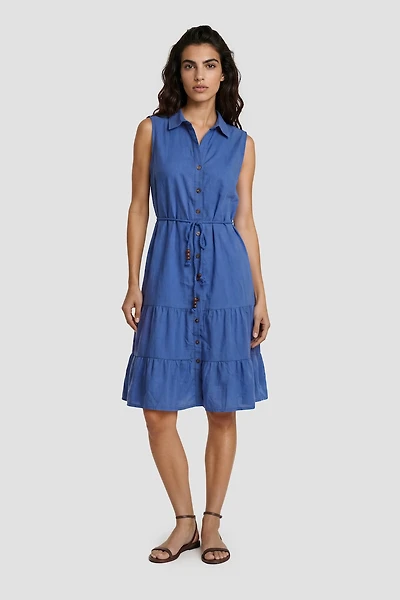 Sleeveless Button Up Day Dress