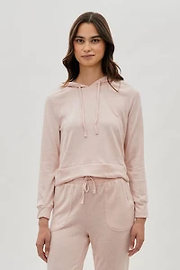 Cropped Pullover Hoodie - Blush