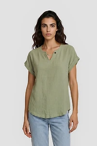 Short Sleeve Chain Neck Top
