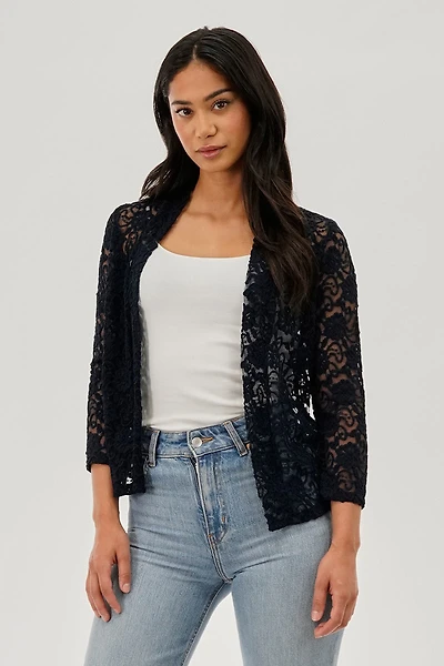 Costa Blanca Floral Lace Shrug Cardigan