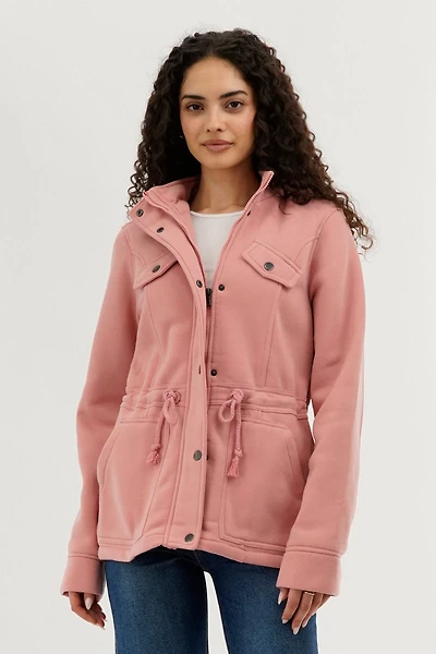 New Look Fleece Utility Pocket Lightweight Jacket - Pink